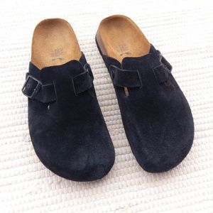 Betula Birkenstock Suede Black Mules
